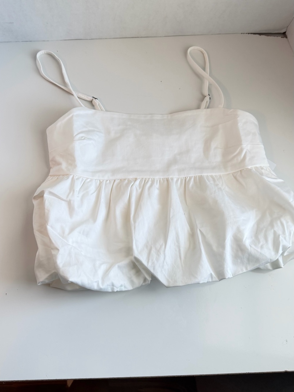 Abound White Cotton Peplum Crop Top
